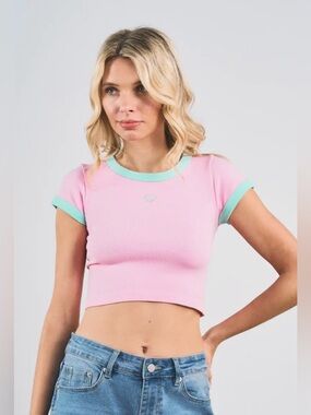 🆕🤍PINK:BLUE SEASHELL 🐚 TOP